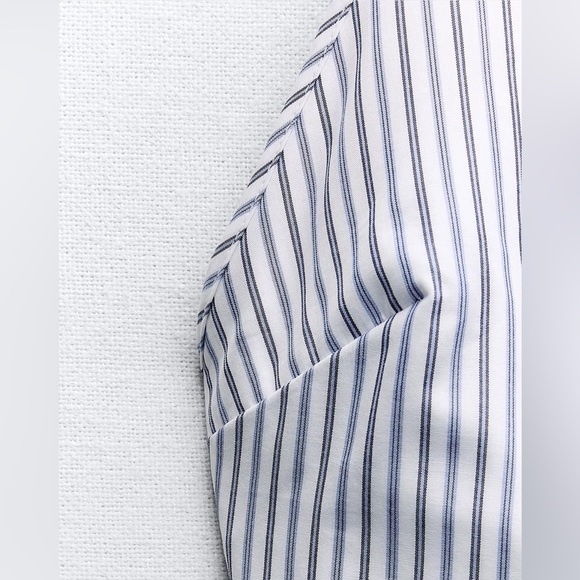 STRIPED POPLIN HALTER TOP - Picture 6 of 6